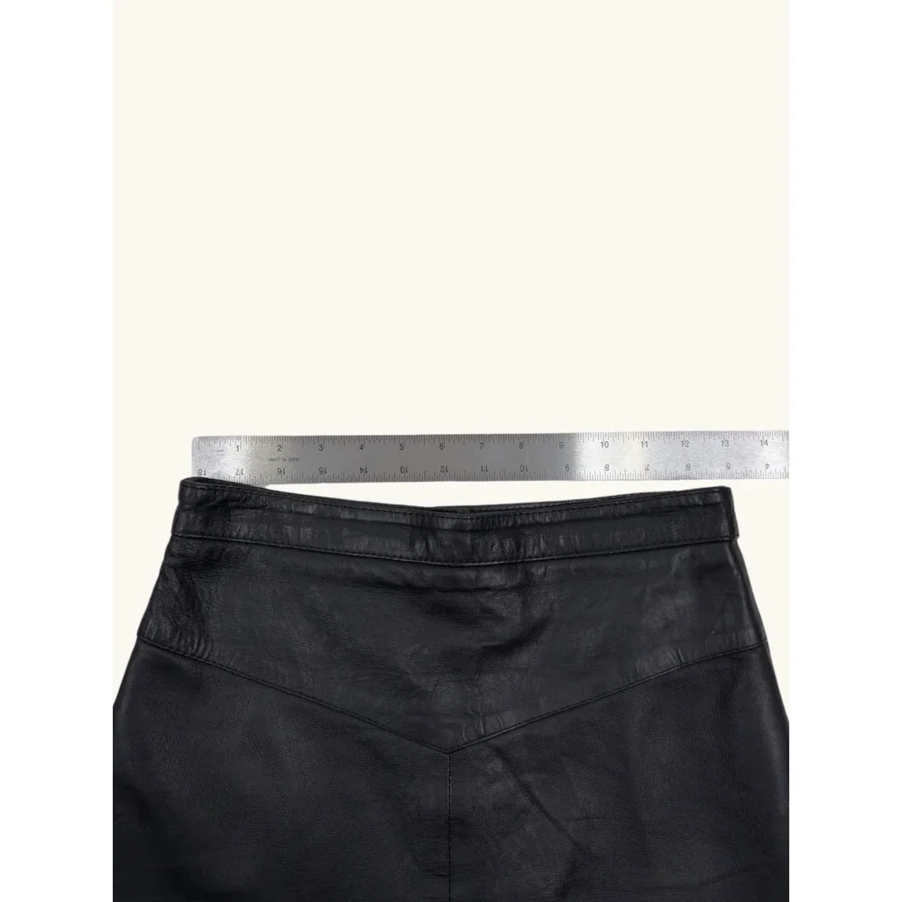 Outerbound by HMS Vintage Black Leather Mini Skirt High Waisted Size 7/8